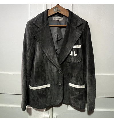 Veste Lanvin vintage daim grise