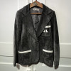 Veste Lanvin vintage daim grise