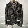 Veste Lanvin vintage daim grise