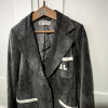 Veste Lanvin vintage daim grise
