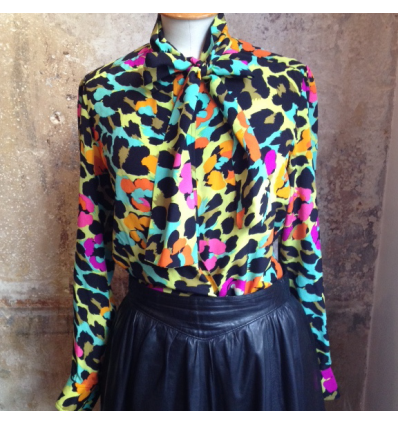 Blouse Jean Louis Scherrer vintage imprimée taille 36