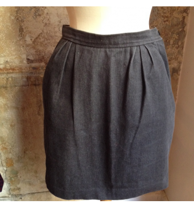 Jupe Yves Saint-Laurent vintage denim noir 38