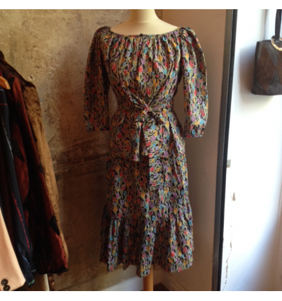 Ensemble Saint-Laurent vintage blouse et jupe