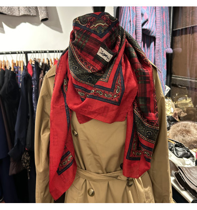 Carre Yves Saint-Laurent vintage imprimé cachemire