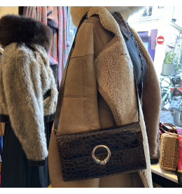 Sac Vintage Charles Jourdan - Cuir Bleu - Sac Porté épaule - Occasion