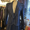 Tailleur denim clouté Ted Lapidus vintage