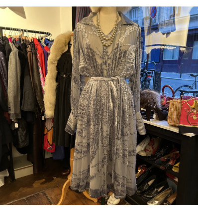 Robe velours devoré Ted lapidus Boutique Haute Couture T38