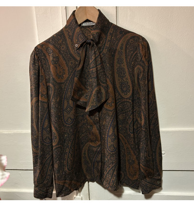 Blouse Guy Laroche vintage imprimé cachemire T40