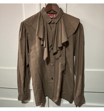 Blouse Kenzo vintage petits carreaux froufrou TL