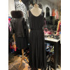 Robe mousseline de soie vintage noir plissé T34