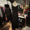 Robe mousseline de soie vintage noir plissé T34