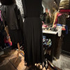 Robe mousseline de soie vintage noir plissé T34
