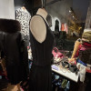 Robe mousseline de soie vintage noir plissé T34