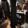 Robe mousseline de soie vintage noir plissé T34