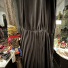 Robe mousseline de soie vintage noir plissé T34
