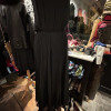 Robe mousseline de soie vintage noir plissé T34