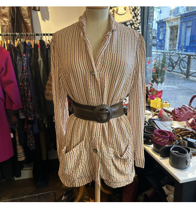 Veste en soie gauffrée Christian Dior vintage TS/M
