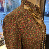 Blouse Celine vintage soie verte fleurs T36/S