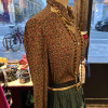 Blouse Celine vintage soie verte fleurs T36/S