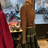 Blouse Celine vintage soie verte fleurs T36/S