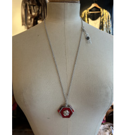 Collier Pendentif Vintage Brillant Couleur Or - Occasion, Style Rétro, Référence 4789