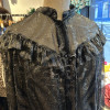 Blouse Ted Lapidus vintage soie lamée noir et argent