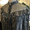 Blouse Ted Lapidus vintage soie lamée noir et argent