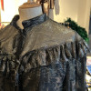 Blouse Ted Lapidus vintage soie lamée noir et argent