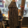 Blouse Ted Lapidus vintage soie lamée noir et argent
