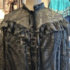 Blouse Ted Lapidus vintage soie lamée noir et argent