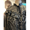 Blouse Ted Lapidus vintage soie lamée noir et argent