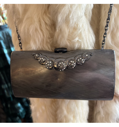 Minaudière Rodo métal brossé strass