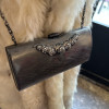 Minaudière Rodo métal brossé strass