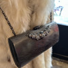 Minaudière Rodo métal brossé strass