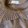 Blouse Emmanuelle Khanh vintage col volanté carreaux