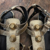 Paire de spartiates Balenciaga cuir irisé or T38