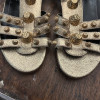 Paire de spartiates Balenciaga cuir irisé or T38