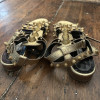 Paire de spartiates Balenciaga cuir irisé or T38