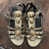Paire de spartiates Balenciaga cuir irisé or T38