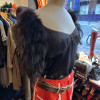 Top Emporio Armani vintage plumes d'autruche et soie