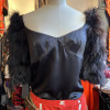 Top Emporio Armani vintage plumes d'autruche et soie