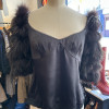 Top Emporio Armani vintage plumes d'autruche et soie