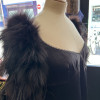 Top Emporio Armani vintage plumes d'autruche et soie