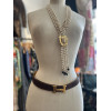 Ceinture Hermes vintage T68 cuir grainé marron