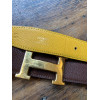 Ceinture Hermes vintage T68 cuir grainé marron