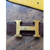 Ceinture Hermes vintage T68 cuir grainé marron