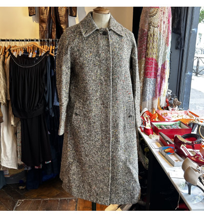 Manteau Burberrys vintage laine chinée TS