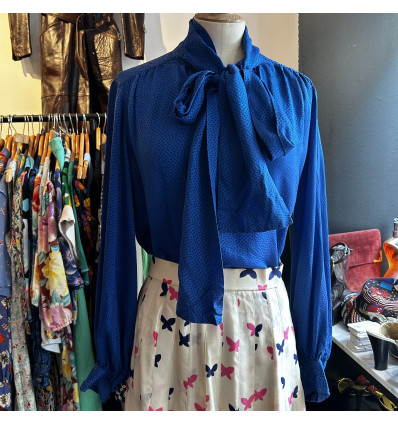 Blouse Saint-Laurent rive gauche pois lavalliere