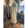 Robe longue bohème années 70 soie broderies TS