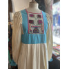 Robe longue bohème années 70 soie broderies TS